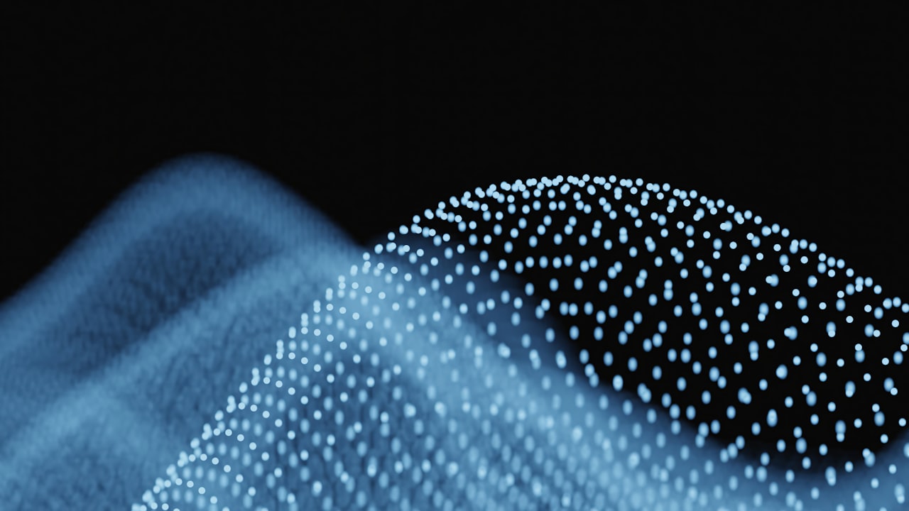 Representación abstracta de inteligencia artificial: red de nodos conectados sobre fondo oscuro