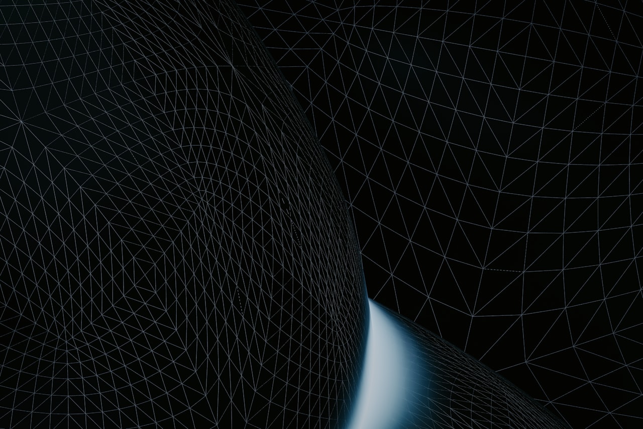 Representación abstracta de inteligencia artificial: red de nodos conectados sobre fondo oscuro